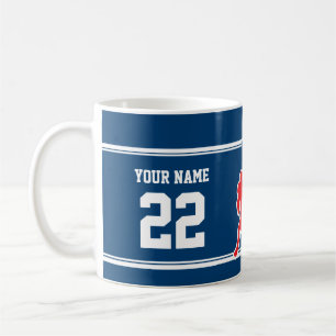 Blue and white customisable football team colours coffee mug
