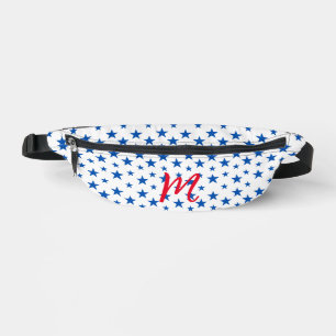 Blue And White Customisable Star Pattern Bum Bags