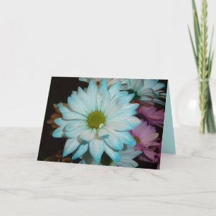 Blue and White Daisy Birthday card
