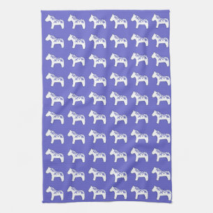 Blue and White Dala Horse Kitchen towel