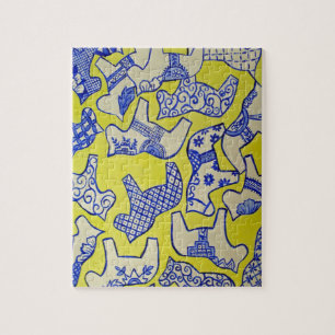Blue and White Dala Horses Puzzle