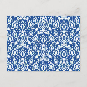 Blue and White Damask Postcard