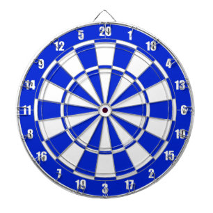 Blue and White Dart Board