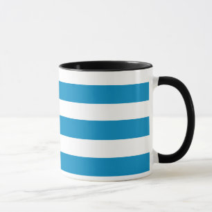 Blue and White Deckchair Stripes Mug