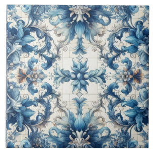 Blue And White Decorative Tile Design