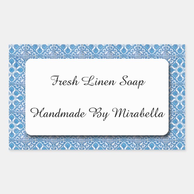 Blue and White Delft Cornflower Custom Sticker (Front)