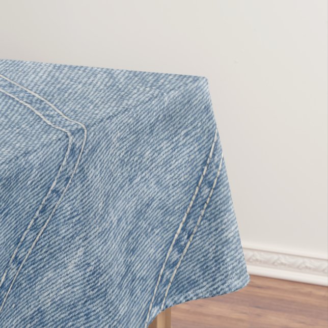 Blue and White Denim Jeans Look Tablecloth (In Situ)