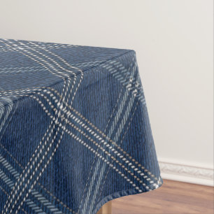 Blue and White Denim Look Tablecloth