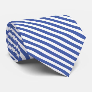 Blue and White Diagonal Stripes (Custom Colour) Tie