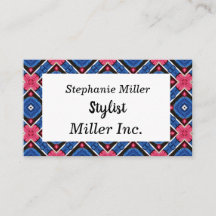 Blue and White Diamond and Red Circles