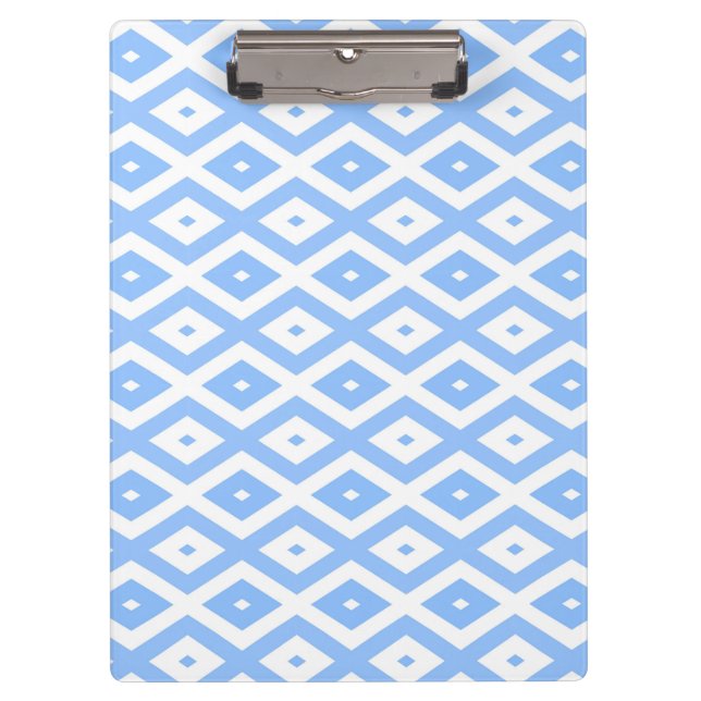 Blue and white diamond pattern clipboard (Front)