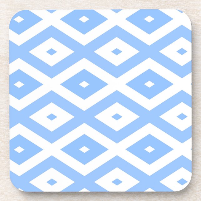 Blue and white diamond pattern coaster (Front)