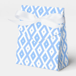 Blue and white diamond pattern favour box