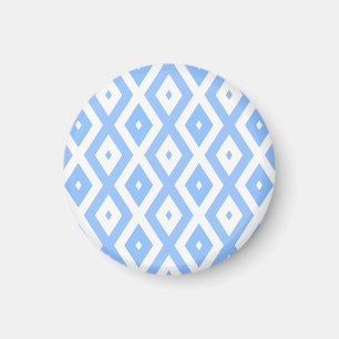 Blue and white diamond pattern magnet