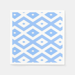Blue and white diamond pattern napkin