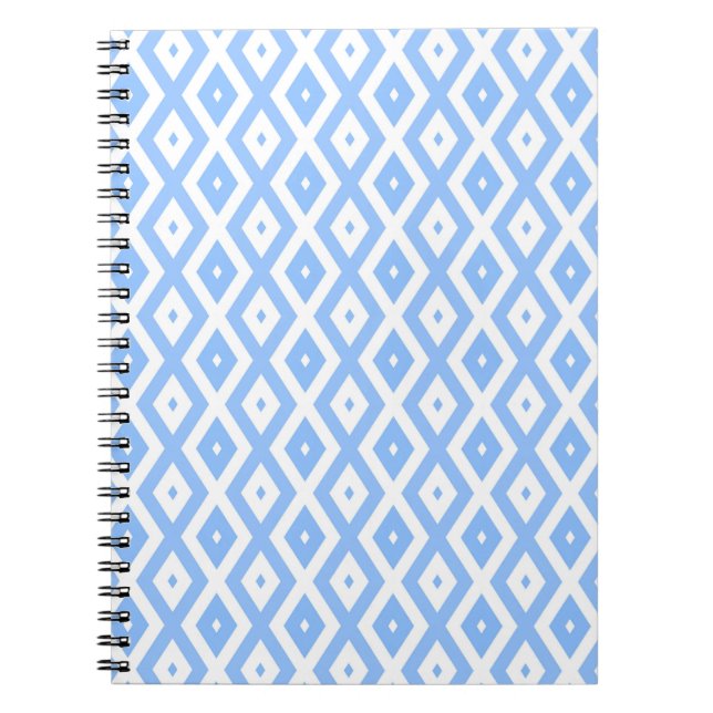 Blue and white diamond pattern notebook (Front)