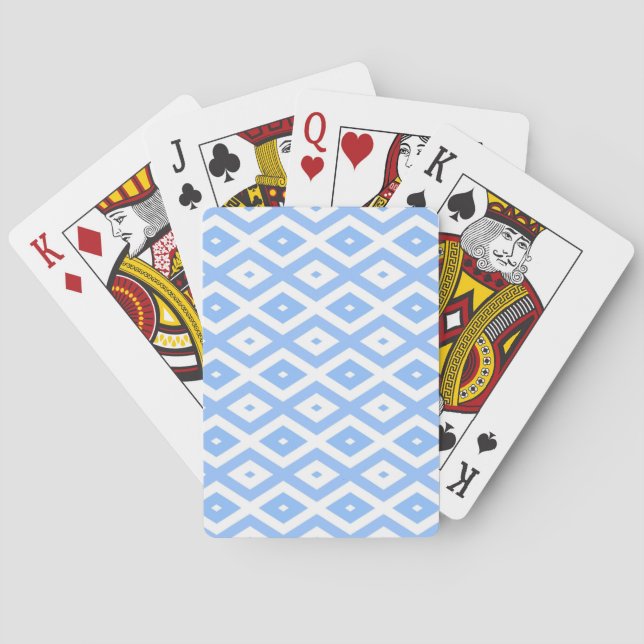 Blue and white diamond pattern playing cards (Back)