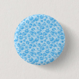 Blue and white faux fur effect 3 cm round badge