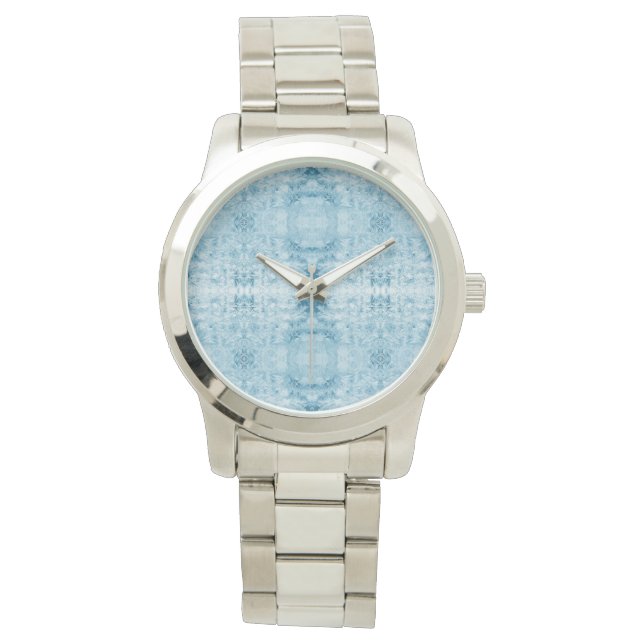 Blue and white feather pattern watch (Front)