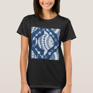 Blue and white Fishing Day T-Shirt