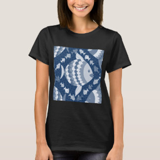 Blue and white Fishing Day T-Shirt