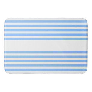 Blue and white five stripes pattern bath mat