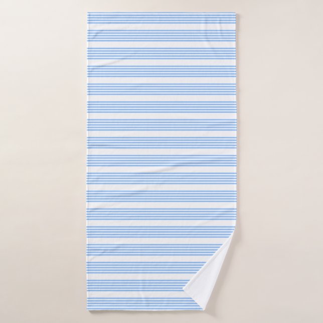 Blue and white five stripes pattern bath towel (Bath Towel)