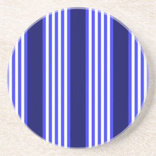 Blue and white five stripes pattern coaster