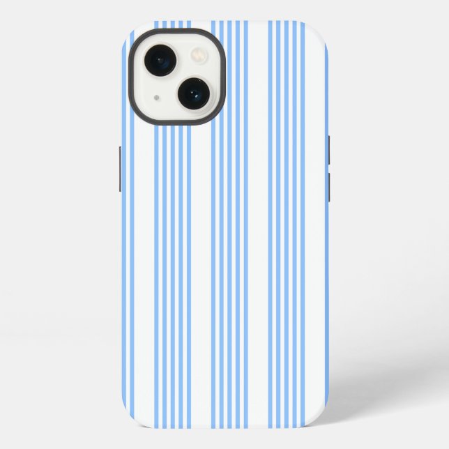 Blue and white five stripes pattern iPhone case (Back)