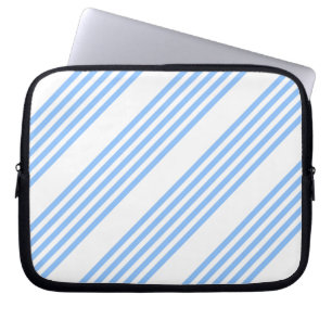 Blue and white five stripes pattern laptop sleeve