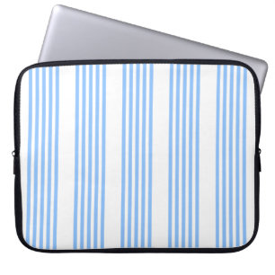 Blue and white five stripes pattern laptop sleeve