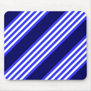 Blue and white five stripes pattern mouse pad