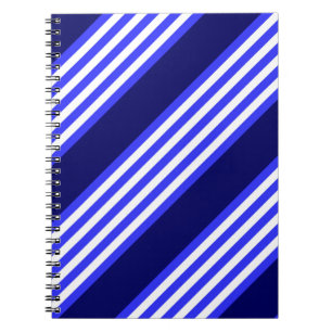 Blue and white five stripes pattern notebook