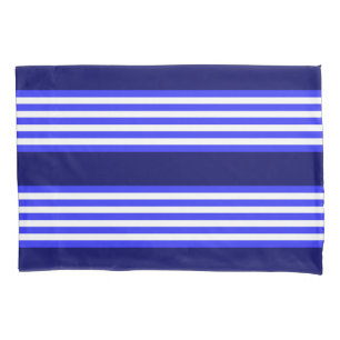 Blue and white five stripes pattern pillowcase