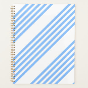 Blue and white five stripes pattern planner
