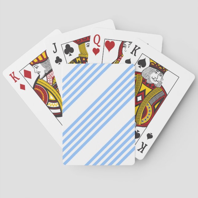 Blue and white five stripes pattern playing cards (Back)