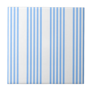 Blue and white five stripes pattern tile