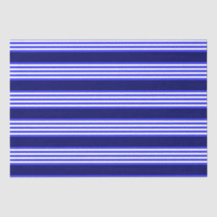 Blue and white five stripes pattern tissue paper