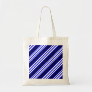 Blue and white five stripes pattern tote bag
