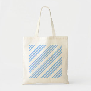 Blue and white five stripes pattern tote bag