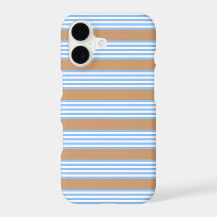 Blue and white five stripes pattern with tan