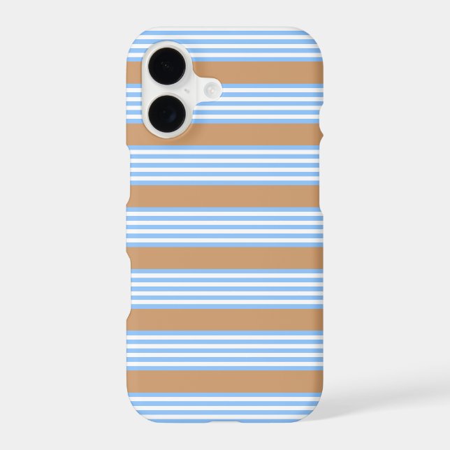 Blue and white five stripes pattern with tan (Back)