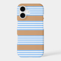 Blue and white five stripes pattern with tan