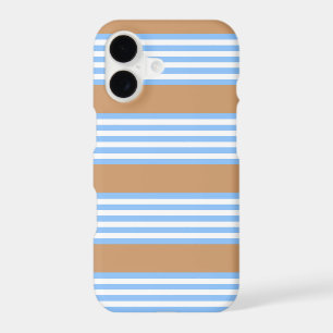 Blue and white five stripes pattern with tan