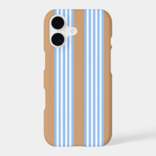 Blue and white five stripes pattern with tan