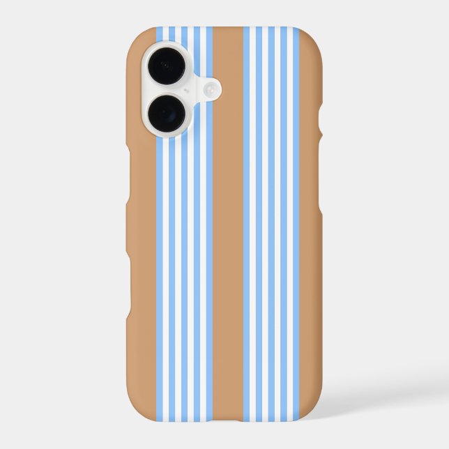 Blue and white five stripes pattern with tan (Back)