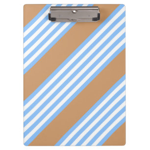 Blue and white five stripes pattern with tan clipboard