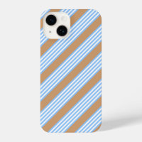 Blue and white five stripes pattern with tan