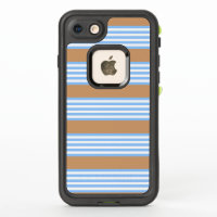 Blue and white five stripes pattern with tan