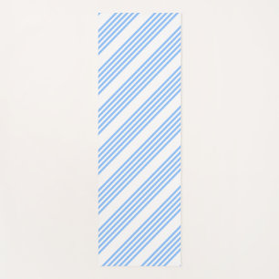Blue and white five stripes pattern yoga mat